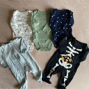 Carter's Baby Boy Clothing Bundle. Footies. Bodysuits. Size 3M
